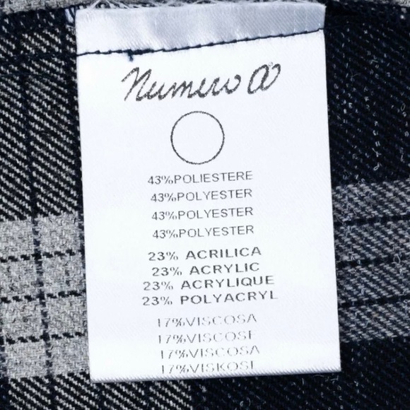 NUMERO 00 Longline Gilet Tartan Pattern V-Neck - Picture 7 of 8